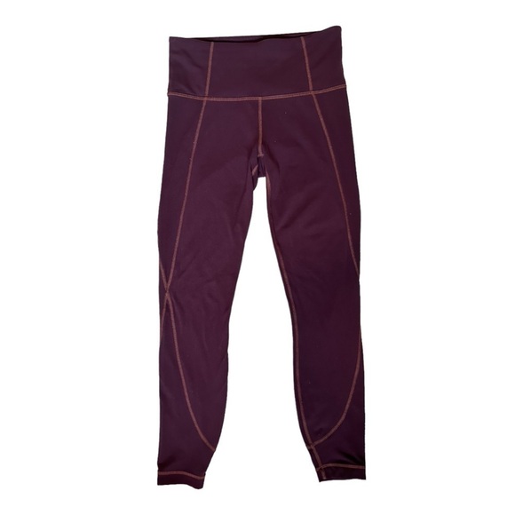 Athleta Salutation High Rise Buttery Soft Capri Cropped Leggings 20” Burgundy XS - Picture 5 of 9